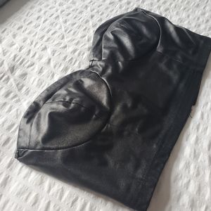 3/20$ -FAUX LEATHER BLACK BUSTIER TOP SIZE S